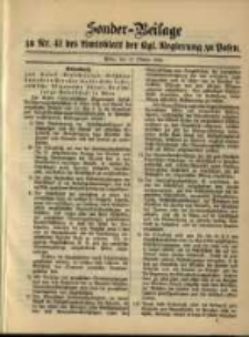 Sonder- Beilage zu Nr. 41 des Amtsblatt der K&ouml;niglichen Regierung