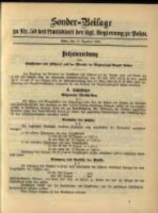 Sonder- Beilage zu Nr. 50 des Amtsblatt der Kgl. Regierung zu Posen