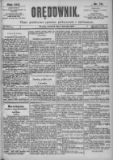 Orędownik: pismo dla spraw politycznych i sp&oacute;łecznych 1899.04.06 R.29 Nr78