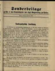 Sonderbeilage zu Nr. 3 des Amtsblatt der Kgl. Regierung zu Posen