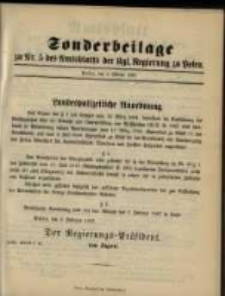 Sonderbeilage zu Nr. 5 des Amtsblatt der Kgl. Regierung zu Posen