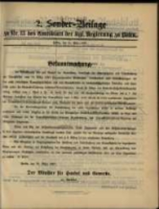 2. Sonder- Beilage zu Nr. 13 des Amtsblatt der Kgl. Regierung zu Posen