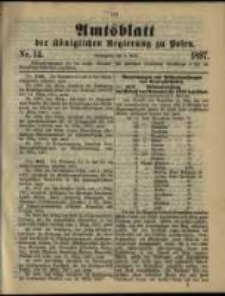 Amtsblatt der K&ouml;niglichen Regierung zu Posen. 1897.04.06 Nro.14