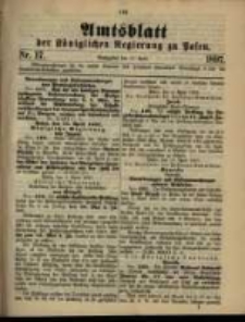 Amtsblatt der K&ouml;niglichen Regierung zu Posen. 1897.04.27 Nro.17