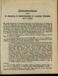 Bekanntmachung betreffend die Abstempelung der 4 prozentigen Reichsanleihe aus 3 &frac12; Prozent