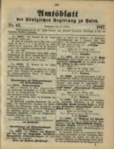 Amtsblatt der K&ouml;niglichen Regierung zu Posen. 1897.10.26 Nro.43