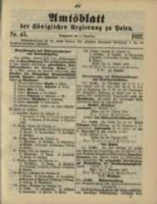 Amtsblatt der Königlichen Regierung zu Posen. 1897.11.09 Nro.45