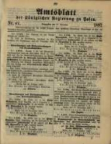 Amtsblatt der Königlichen Regierung zu Posen. 1897.11.23 Nro.47