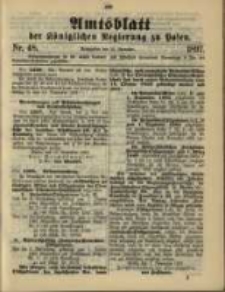 Amtsblatt der K&ouml;niglichen Regierung zu Posen. 1897.11.30 Nro.48