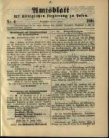 Amtsblatt der K&ouml;niglichen Regierung zu Posen. 1898.01.25 Nro.4