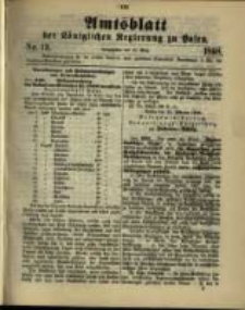 Amtsblatt der K&ouml;niglichen Regierung zu Posen. 1898.03.29 Nro.13