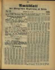Amtsblatt der K&ouml;niglichen Regierung zu Posen. 1898.05.24 Nro.21
