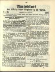 Amtsblatt der K&ouml;niglichen Regierung zu Posen. 1898.09.20 Nro.38