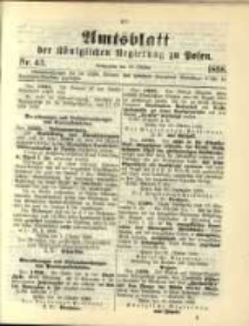 Amtsblatt der K&ouml;niglichen Regierung zu Posen. 1898.10.25 Nro.43