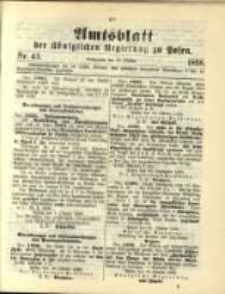 Amtsblatt der Königlichen Regierung zu Posen. 1898.10.25 Nro.43