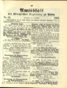 Amtsblatt der K&ouml;niglichen Regierung zu Posen. 1898.11.08 Nro.45