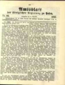 Amtsblatt der K&ouml;niglichen Regierung zu Posen. 1898.11.15 Nro.46
