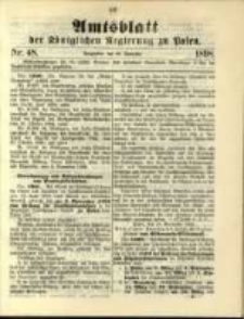 Amtsblatt der K&ouml;niglichen Regierung zu Posen. 1898.11.29 Nro.48