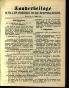 Sonderbeilage zu Nr. 5 des Amtsblatt der Kgl. Regierung zu Posen