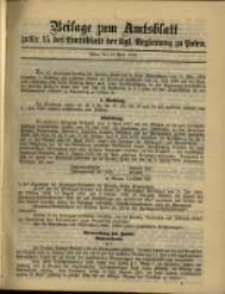 Beilage zu Nr. 15 des Amtsblatt der Kgl. Regierung zu Posen