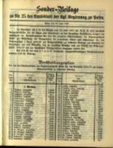 Sonder- Beilage zu Nr. 25 des Amtsblatt der Kgl. Regierung zu Posen