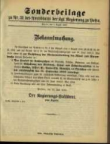 Sonderbeilage zu Nr. 31 des Amtsblatt der Kgl. Regierung zu Posen