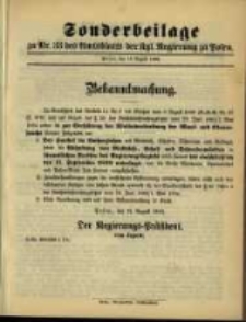 Sonderbeilage zu Nr. 33 des Amtsblatt der Kgl. Regierung zu Posen