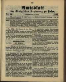 Amtsblatt der K&ouml;niglichen Regierung zu Posen. 1899.08.22 Nro.34