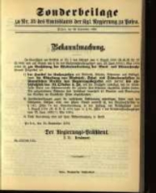 Sonderbeilage zu Nr. 39 des Amtsblatt der Kgl. Regierung zu Posen
