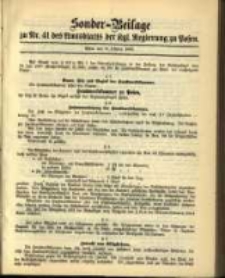 Sonderbeilage zu Nr. 41 des Amtsblatt der Kgl. Regierung zu Posen