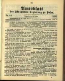 Amtsblatt der K&ouml;niglichen Regierung zu Posen. 1899.10.24 Nro.43