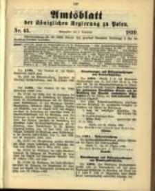 Amtsblatt der K&ouml;niglichen Regierung zu Posen. 1899.11.07 Nro.45