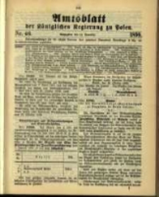 Amtsblatt der K&ouml;niglichen Regierung zu Posen. 1899.11.14 Nro.46