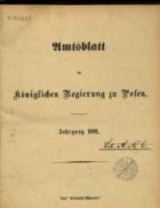 Amtsblatt der K&ouml;niglichen Regierung zu Posen. 1891.01.06 Nro.1
