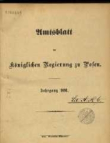 Amtsblatt der Königlichen Regierung zu Posen. 1891.01.06 Nro.1