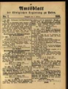 Amtsblatt der K&ouml;niglichen Regierung zu Posen. 1891.02.17 Nro.7