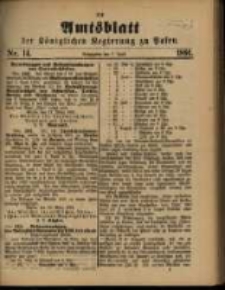 Amtsblatt der K&ouml;niglichen Regierung zu Posen. 1891.04.07 Nro.14