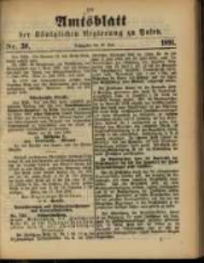 Amtsblatt der K&ouml;niglichen Regierung zu Posen. 1891.07.28 Nro.30
