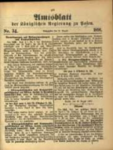 Amtsblatt der K&ouml;niglichen Regierung zu Posen. 1891.08.25 Nro.34