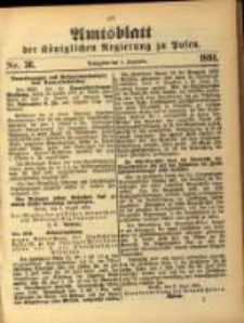 Amtsblatt der K&ouml;niglichen Regierung zu Posen. 1891.09.08 Nro.36
