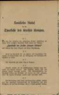 Revidierte Statut f&uuml;r die Sparkasse des Kreises Kempen