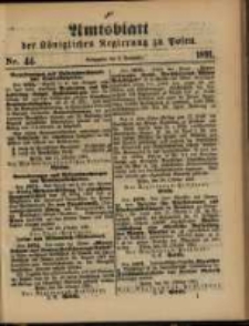 Amtsblatt der K&ouml;niglichen Regierung zu Posen. 1891.11.03 Nro.44