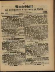 Amtsblatt der Königlichen Regierung zu Posen. 1891.11.03 Nro.44