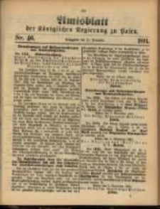 Amtsblatt der K&ouml;niglichen Regierung zu Posen. 1891.11.10 Nro.46
