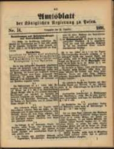 Amtsblatt der K&ouml;niglichen Regierung zu Posen. 1891.12.22 Nro.51