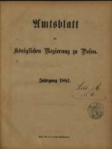 Amtsblatt der K&ouml;niglichen Regierung zu Posen. 1881.01.04 Nro.1
