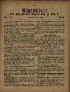 Amtsblatt der K&ouml;niglichen Regierung zu Posen. 1881.04.26 Nro.17