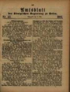 Amtsblatt der K&ouml;niglichen Regierung zu Posen. 1881.05.31 Nro.22