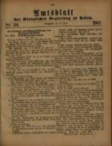 Amtsblatt der K&ouml;niglichen Regierung zu Posen. 1881.06.14 Nro.24