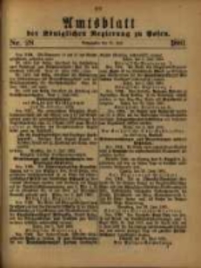 Amtsblatt der K&ouml;niglichen Regierung zu Posen. 1881.07.12 Nro.28
